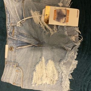 Ripped High Rise Shorts